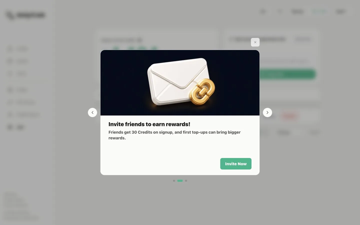 Activity announcements opened from the account menu